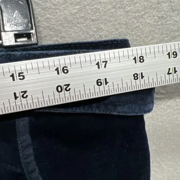 Tommy Hilfiger Stretch Velvet Belted Blue Capris Pants Womens Size 12 - Picture 8 of 9